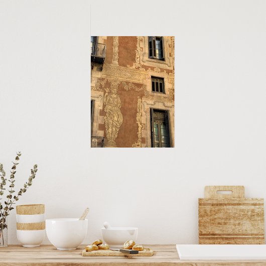 Barcelona-Mauer Poster (Küche)