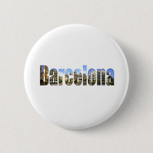 Barcelona mit Touristenattraktionen in den Button