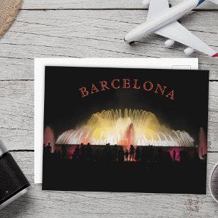 Barcelona Montjuic Magic Springbrunnen Postkarte