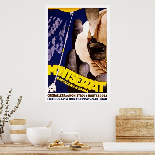 Barcelona Montserrat Spanien Poster (Küche)