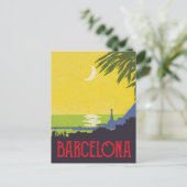 Barcelona nach Nacht Postkarte (Stehend Vorderseite)
