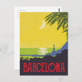 Barcelona nach Nacht Postkarte (Vorne/Hinten)