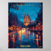 Barcelona Nächte - Sagrada Familia Spiegela Poster (Vorne)