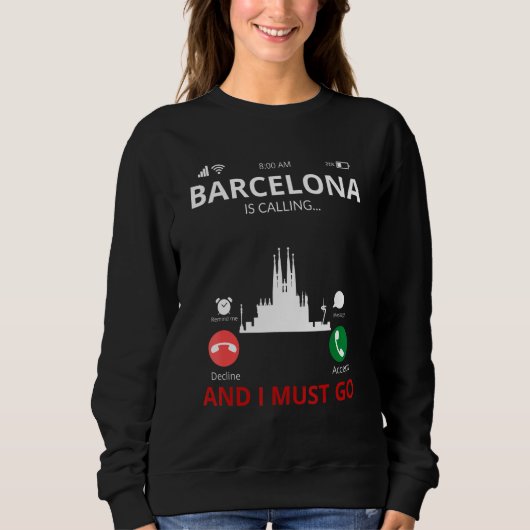Barcelona nennt Spanien Souvenir Sweatshirt (Vorderseite)