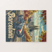 Barcelona-Oldtimer-Rennwagen Puzzle (Horizontal)