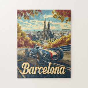 Barcelona-Oldtimer-Rennwagen Puzzle