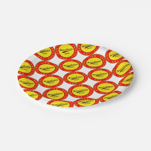 Barcelona Pappteller (Schrägansicht)