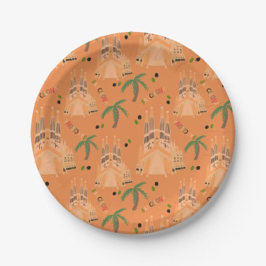 Barcelona Pappteller (Vorderseite)