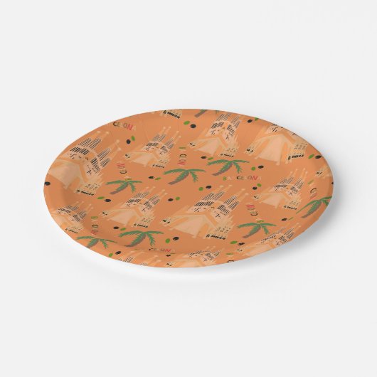 Barcelona Pappteller (Schrägansicht)