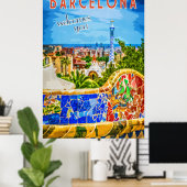Barcelona Park Güell Banca del Gottardo Poster (Heimbüro)