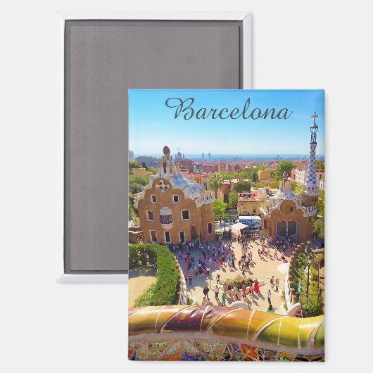 Barcelona, Park Guell Magnet (Vorderseite/Rückseite)