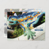 Barcelona Park Guell Mosaics Postkarte (Vorne/Hinten)