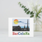 Barcelona Park Güell Postkarte (Stehend Vorderseite)