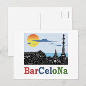 Barcelona Park Güell Postkarte (Vorne/Hinten)