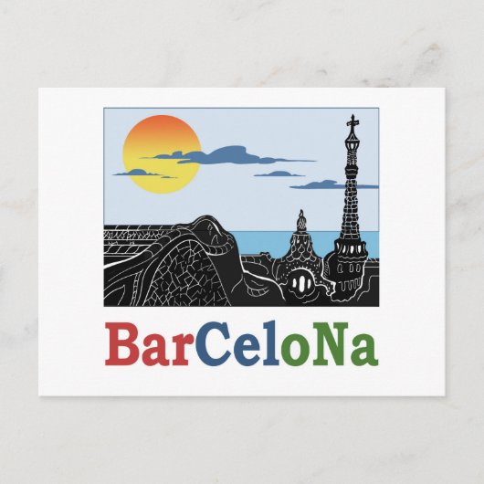 Barcelona Park Güell Postkarte (Vorderseite)