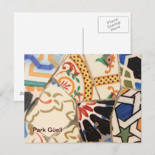Barcelona- Park Güell Postkarte (Vorne/Hinten)