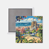 Barcelona, Park Guell, Sagrada Familia, Imán, Souv Magnet (Vorderseite/Rückseite)