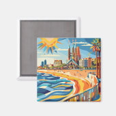 Barcelona, Park Guell, Sagrada Familia, Souvenir Magnet (Vorderseite/Rückseite)