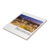 Barcelona Plaza de Espana Catalonia Spain Sunset Fliese (Seite)