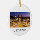 Barcelona Plaza de Espana Catalonia Spain Sunset Keramik Ornament (Rechts)