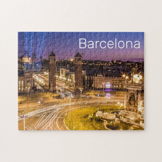Barcelona Plaza de Espana Catalonia Spain Sunset Puzzle (Horizontal)