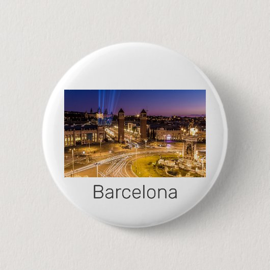 Barcelona Plaza de Espana Katalonien Spanien Sunse Button (Vorderseite)