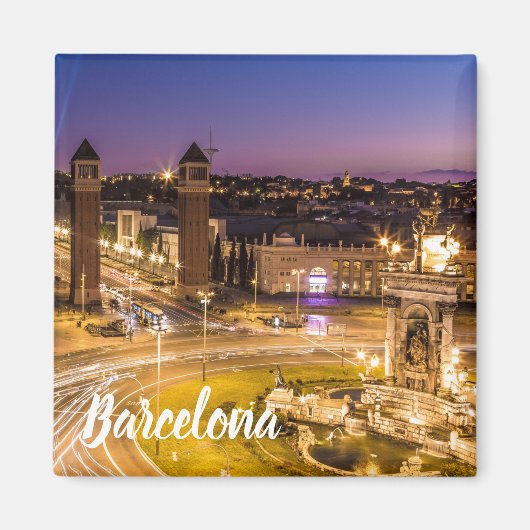 Barcelona Plaza de Espana Katalonien Spanien Sunse Magnet (Vorne)