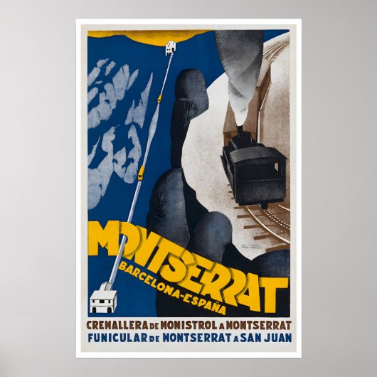 Barcelona Poster Montserrat Kunst Spanien Reise Dr (Vorne)