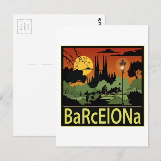 Barcelona Postkarte (Vorne/Hinten)
