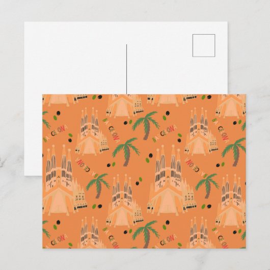 Barcelona Postkarte (Vorne/Hinten)