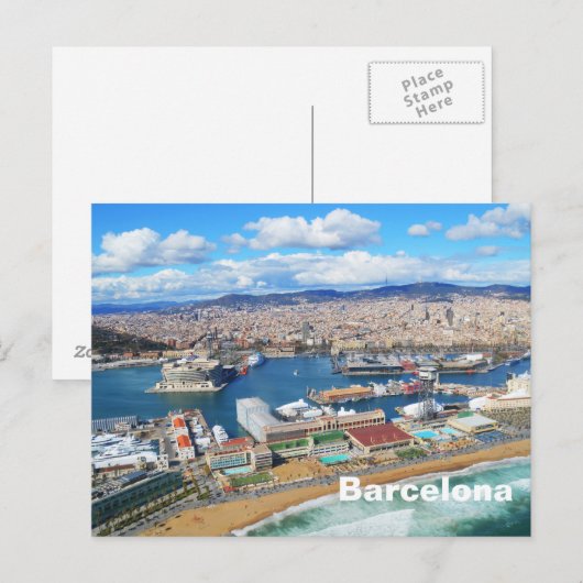 Barcelona Postkarte (Vorne/Hinten)