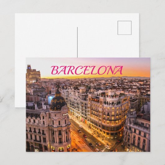 Barcelona Postkarte (Vorne/Hinten)