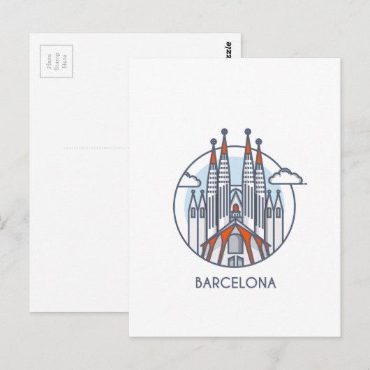 Barcelona Postkarte (Vorne/Hinten)