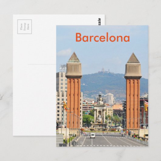 Barcelona Postkarte (Vorne/Hinten)