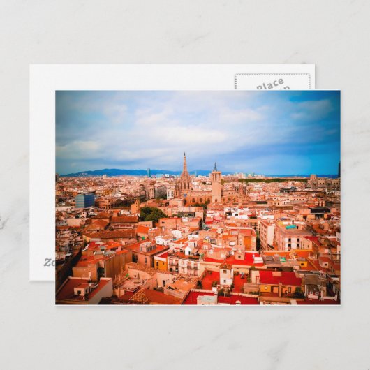 Barcelona Postkarte (Vorne/Hinten)