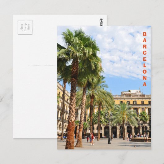 Barcelona Postkarte (Vorne/Hinten)