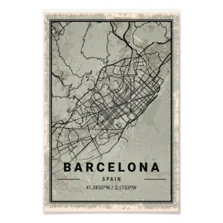 Barcelona Print Poster Canvas Spwird