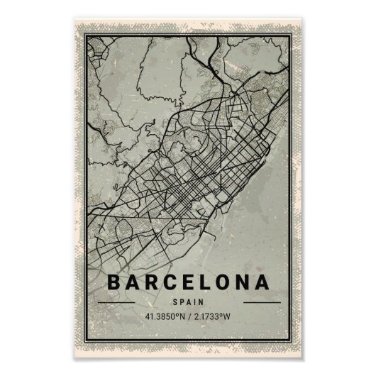 Barcelona Print Poster Canvas Spwird (Vorne)