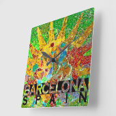 Barcelona Quadratische Wanduhr (Winkel)