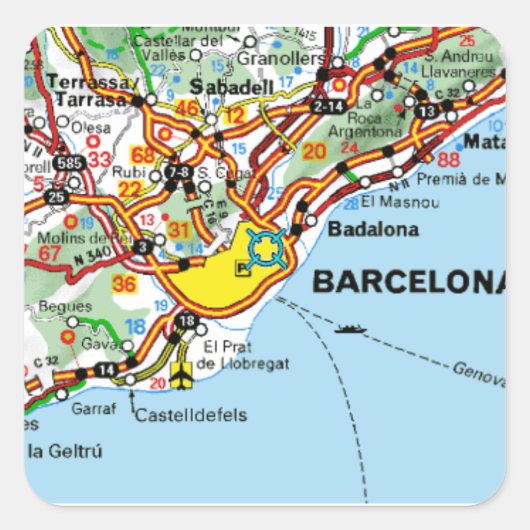 BARCELONA QUADRATISCHER AUFKLEBER (Vorderseite)