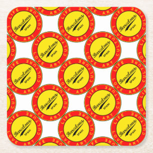 Barcelona Rechteckiger Pappuntersetzer