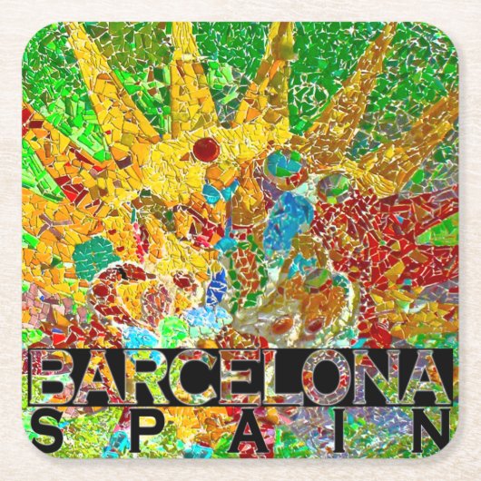 Barcelona Rechteckiger Pappuntersetzer (Vorderseite)