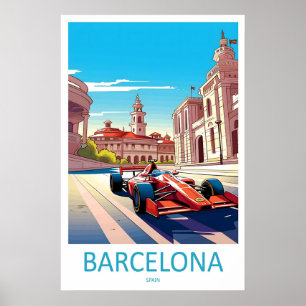 Barcelona Reise Druck Wand Barcelona Circuit Poster
