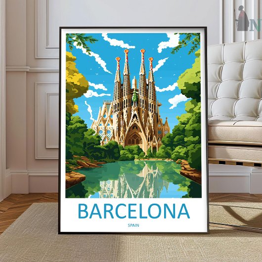Barcelona Reise Druck Wandkunst Barcelona Wand Han Poster