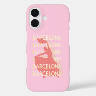 Barcelona Reisen Kunst, Rosa, Pastel iPhone 16 Hülle