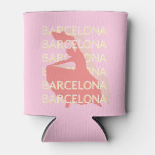 Barcelona Reisen Kunst, Rosa, Pastel Dosenkühler