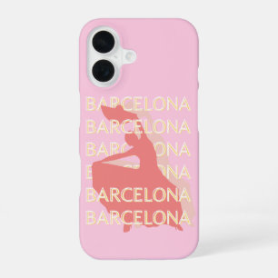 Barcelona Reisen Kunst, Rosa, Pastel iPhone 16 Hülle