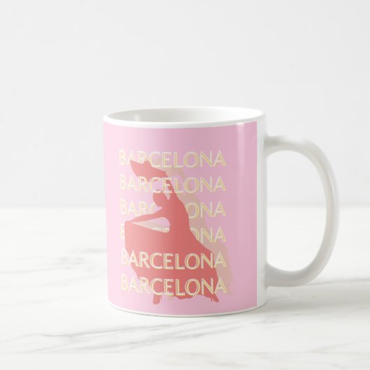Barcelona Reisen Kunst, Rosa, Pastel Kaffeetasse (Rechts)