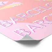 Barcelona Reisen Kunst, Spanien Kunst, Rosa, Paste Poster (Ecke)