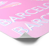 Barcelona Reisen Kunst, Spanien, Pastel, Rosa Poster (Ecke)